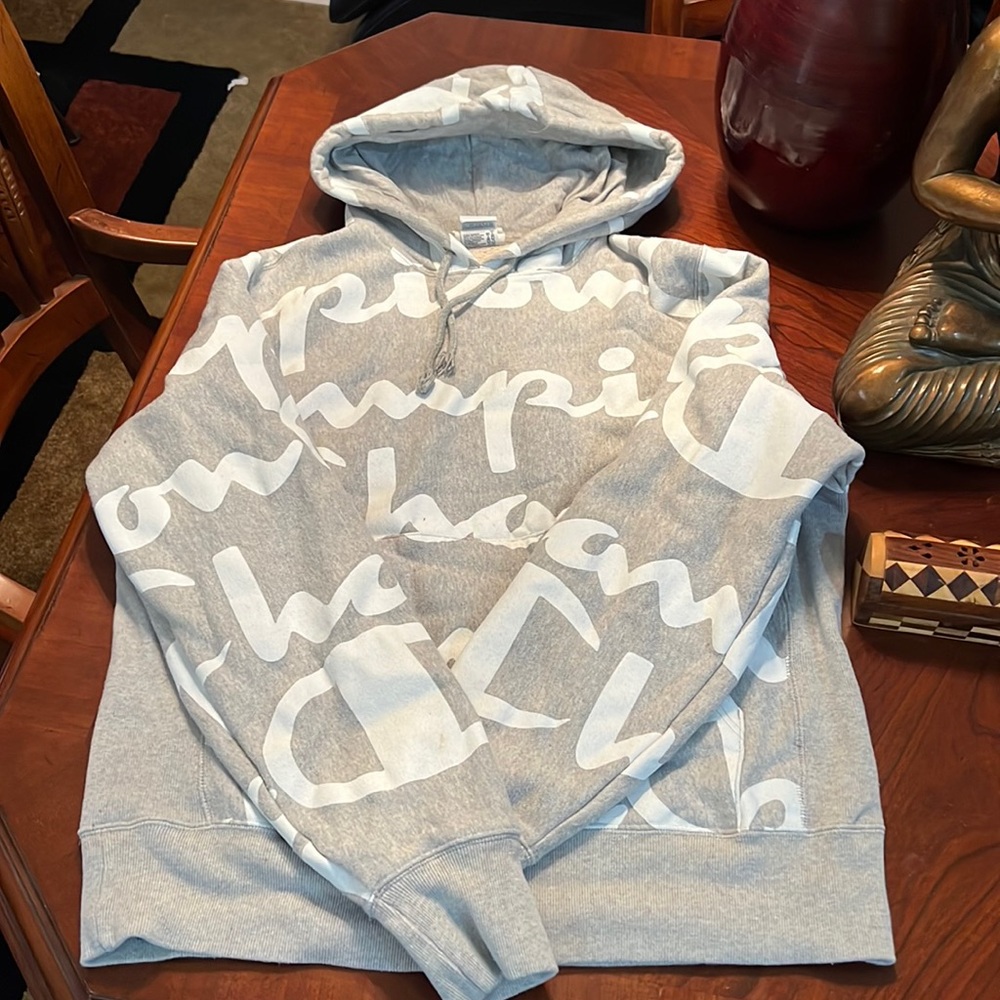 Champion pull over hoodie, all over print
